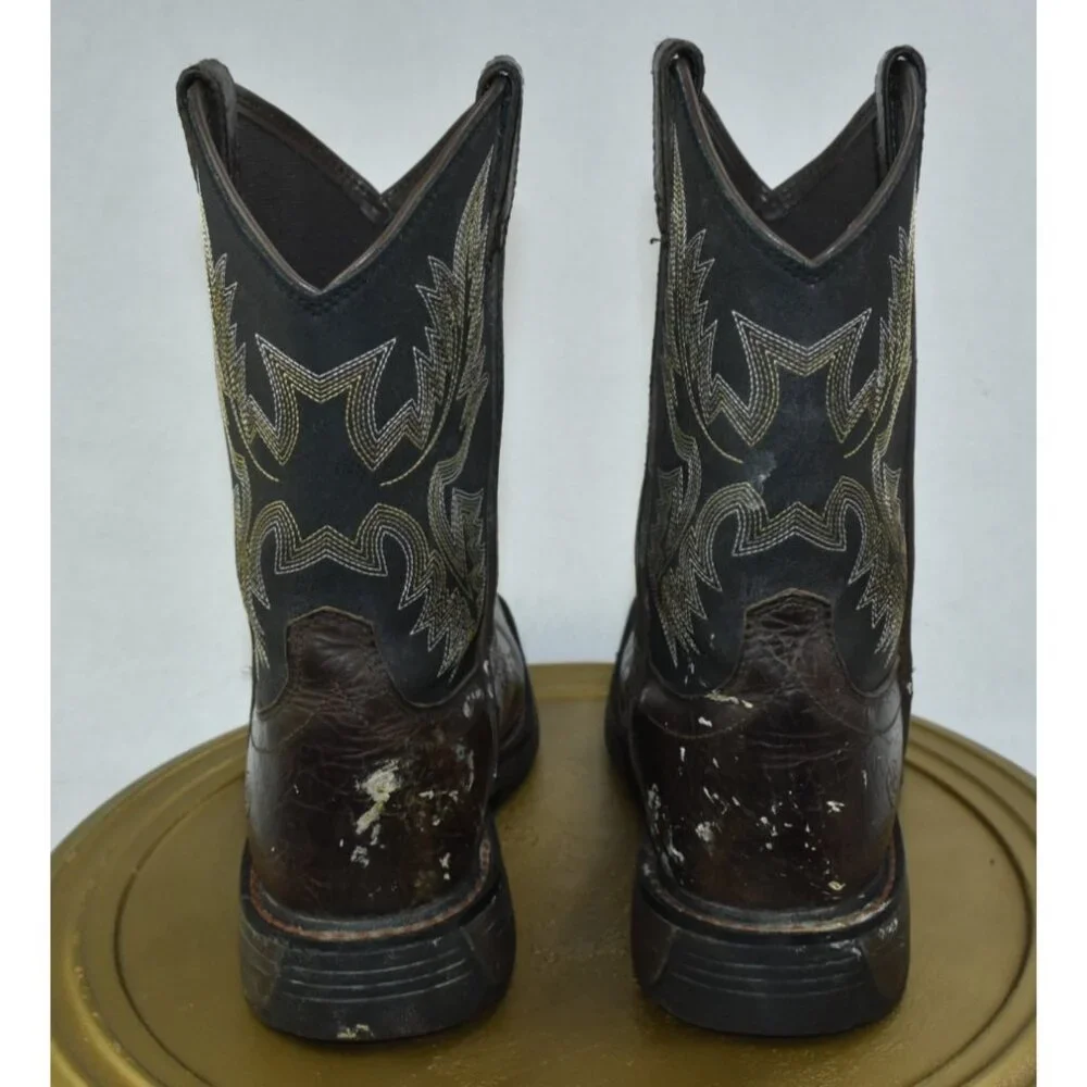 Ariat WorkHog Youth Boys Size 5 Wide‎ Square Toe Boots Bruin Brown -Flaws-